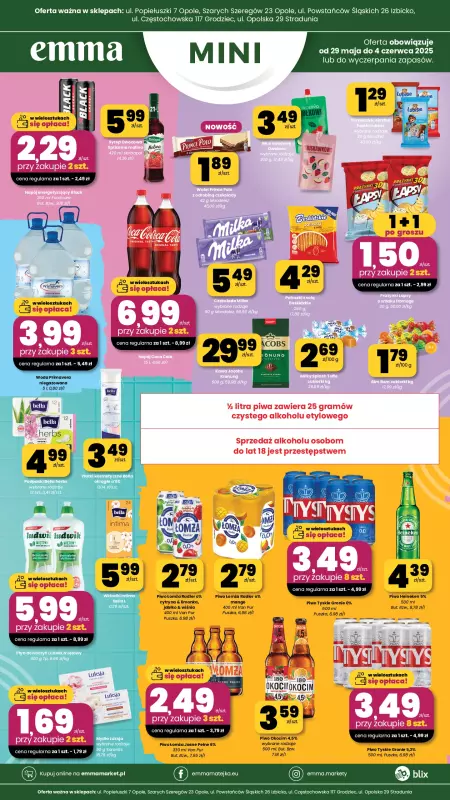 emma MARKET - gazetka promocyjna Plakaty promocyjne - Emma Mini od czwartku 29.05 do środy 04.06