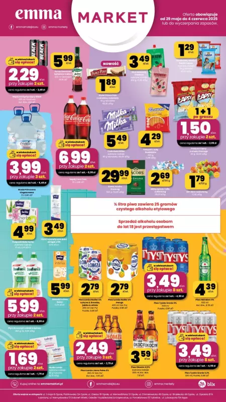 emma MARKET - gazetka promocyjna Plakaty promocyjne od czwartku 29.05 do środy 04.06
