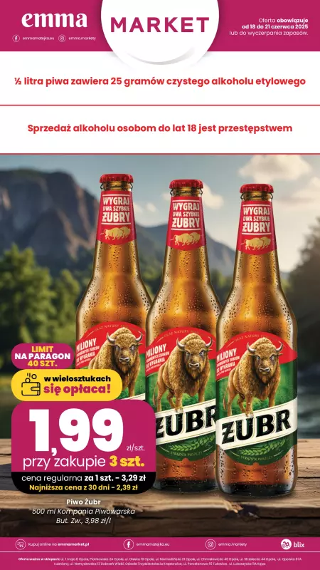 emma MARKET - gazetka promocyjna Plakat promocyjny od środy 18.06 do soboty 21.06