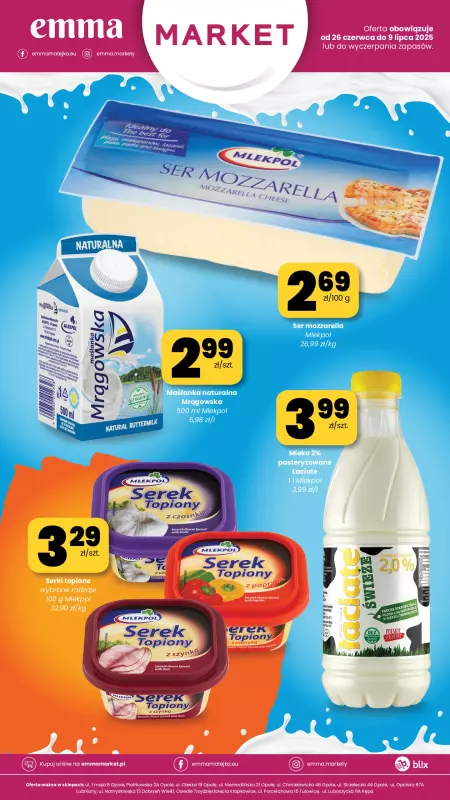emma MARKET - gazetka promocyjna Plakat promocyjny od czwartku 26.06 do środy 09.07