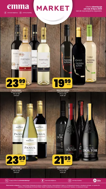 emma MARKET - gazetka promocyjna Ulotka alkoholowa od piątku 04.07 do czwartku 31.07
