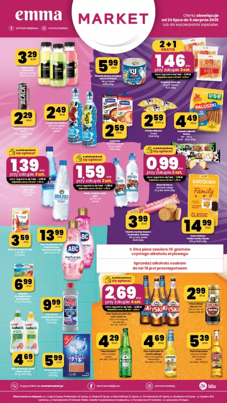 emma MARKET - gazetka promocyjna Plakaty promocyjne od czwartku 24.07 do środy 06.08