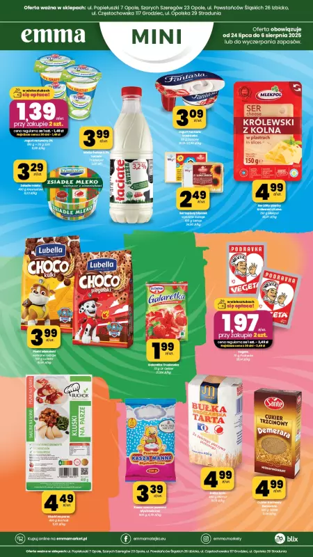 emma MARKET - gazetka promocyjna Plakaty promocyjne - Emma Mini od czwartku 24.07 do środy 06.08 - strona 2