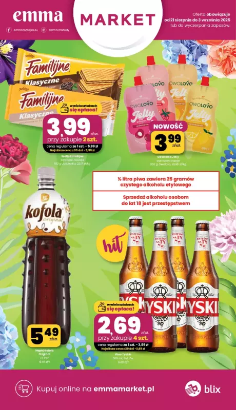 emma MARKET - gazetka promocyjna Gazetka od czwartku 21.08 do środy 03.09