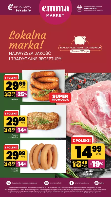emma MARKET - gazetka promocyjna Plakat od czwartku 04.09 do środy 10.09
