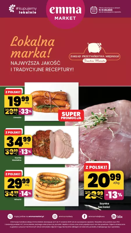 emma MARKET - gazetka promocyjna Plakat od czwartku 11.09 do środy 17.09