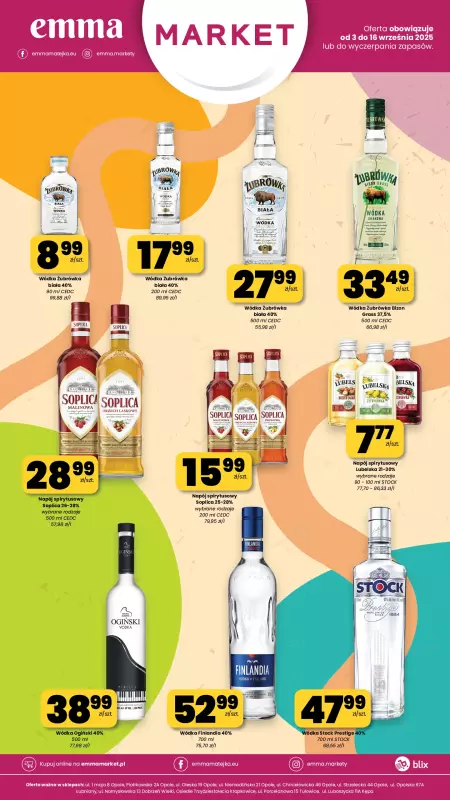 emma MARKET - gazetka promocyjna Plakaty alkoholowe od środy 03.09 do wtorku 16.09