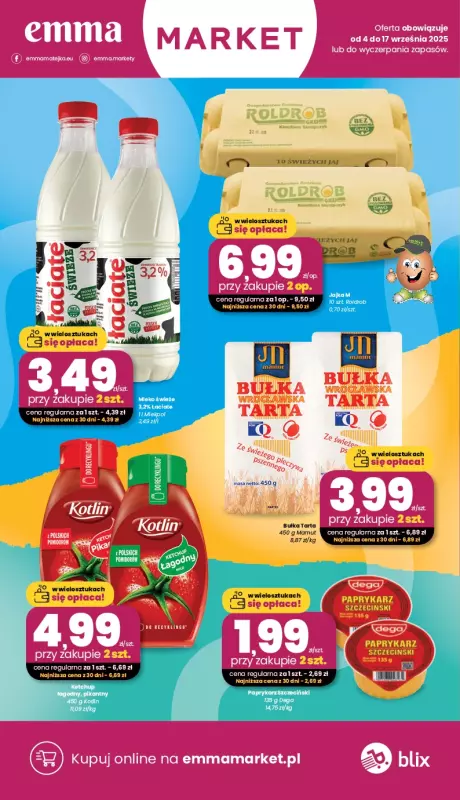 emma MARKET - gazetka promocyjna Gazetka od czwartku 04.09 do środy 17.09