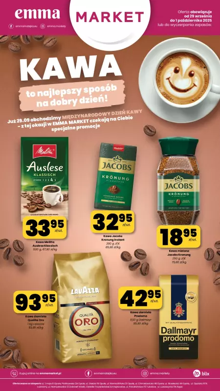 emma MARKET - gazetka promocyjna Plakat promocyjny od poniedziałku 29.09 do środy 01.10