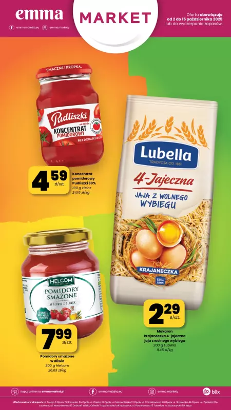 emma MARKET - gazetka promocyjna Plakaty promocyjne od czwartku 02.10 do środy 15.10