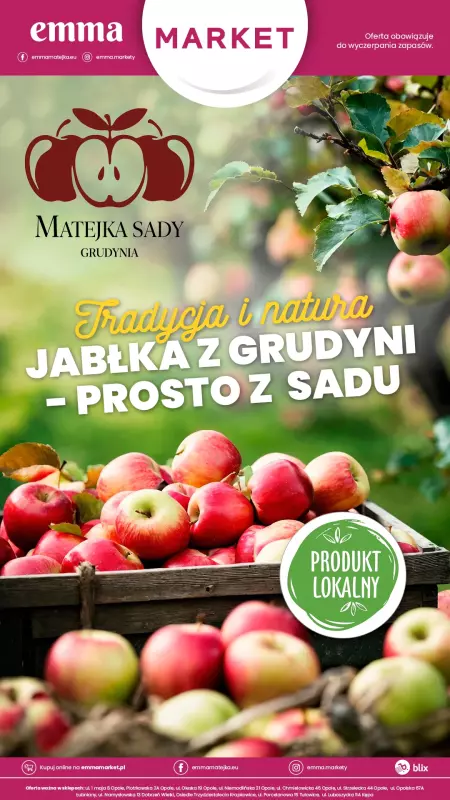 emma MARKET - gazetka promocyjna Jabłka z Grudyni - prosto z sadu od środy 01.10 do piątku 31.10