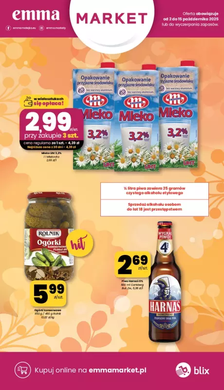 emma MARKET - gazetka promocyjna Gazetka od czwartku 02.10 do środy 15.10