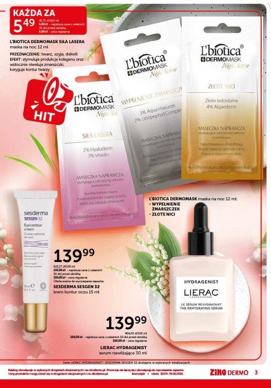 Ziko Dermo - gazetka promocyjna Gazetka od środy 30.04 do środy 14.05 - strona 3