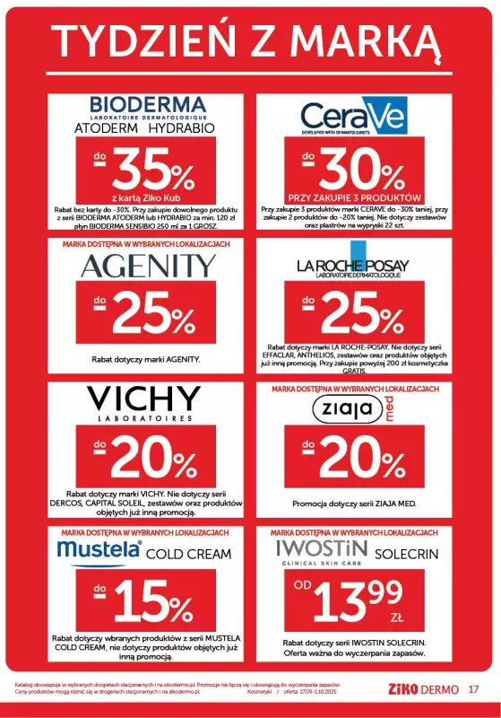 Ziko Dermo - gazetka promocyjna Gazetka od środy 17.09 do środy 01.10 - strona 17