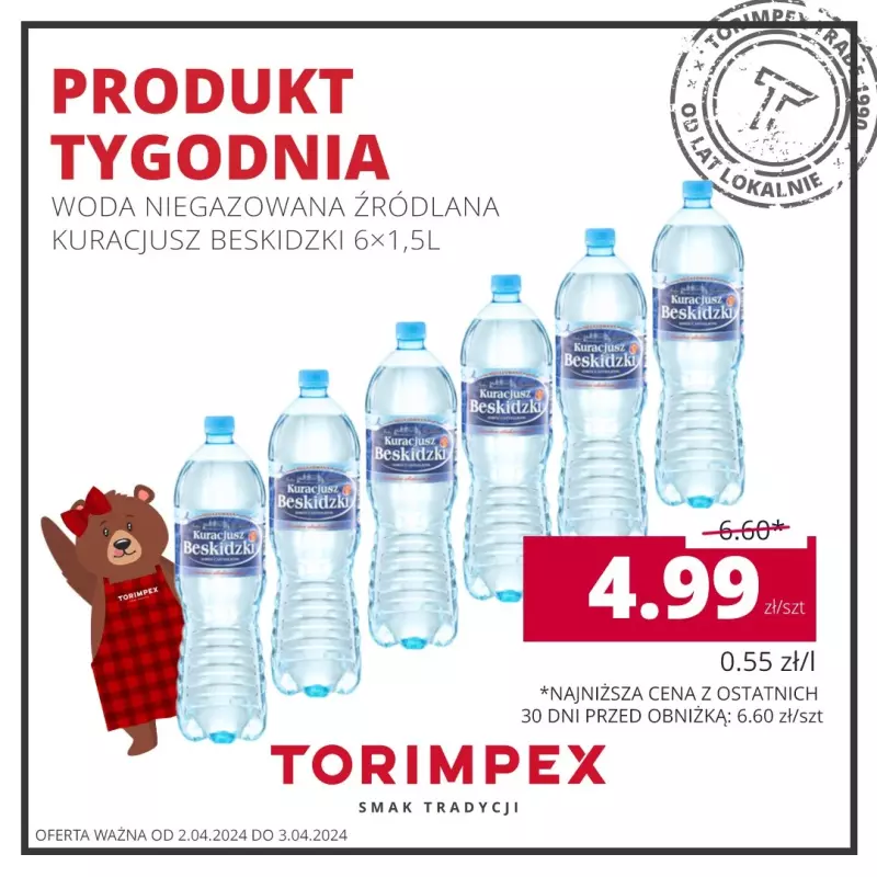 TORIMPEX - gazetka promocyjna Produkt Tygodnia w Torimpex od wtorku 02.04 do środy 03.04