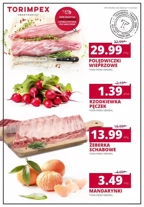 TORIMPEX - gazetka promocyjna Długi weekend niskich cen od czwartku 09.05 do soboty 11.05