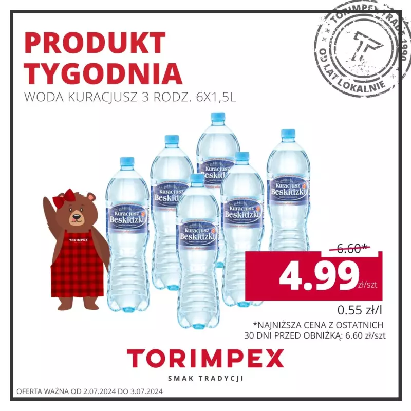 Torimpex Toruńska Sieć Sklepów Spożywczych - gazetka promocyjna Produkt tygodnia  do środy 03.07