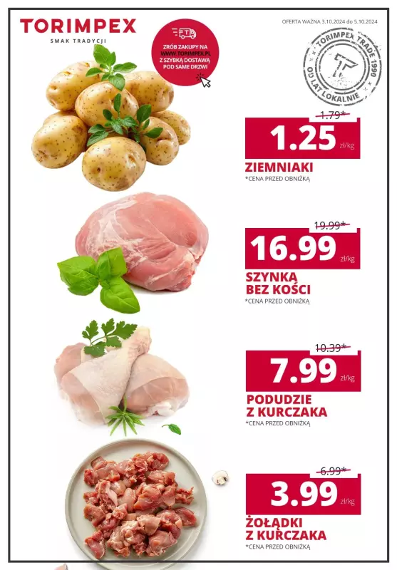 Torimpex Toruńska Sieć Sklepów Spożywczych - gazetka promocyjna Oferta tygodnia  do soboty 05.10