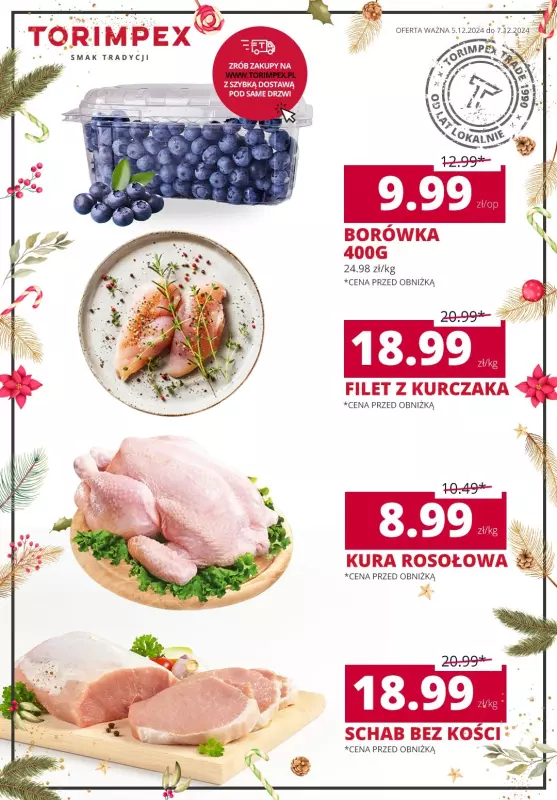 Torimpex Toruńska Sieć Sklepów Spożywczych - gazetka promocyjna Oferta weekendowa  do soboty 07.12