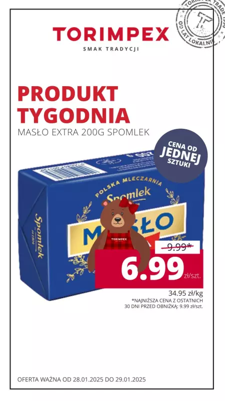 Torimpex Toruńska Sieć Sklepów Spożywczych - gazetka promocyjna Produkt tygodnia  do środy 29.01