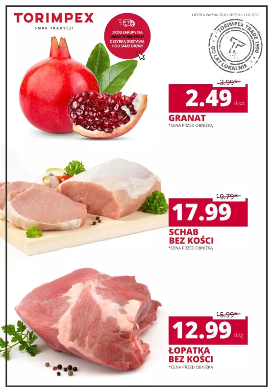 Torimpex Toruńska Sieć Sklepów Spożywczych - gazetka promocyjna Oferta weekendowa  do soboty 01.02