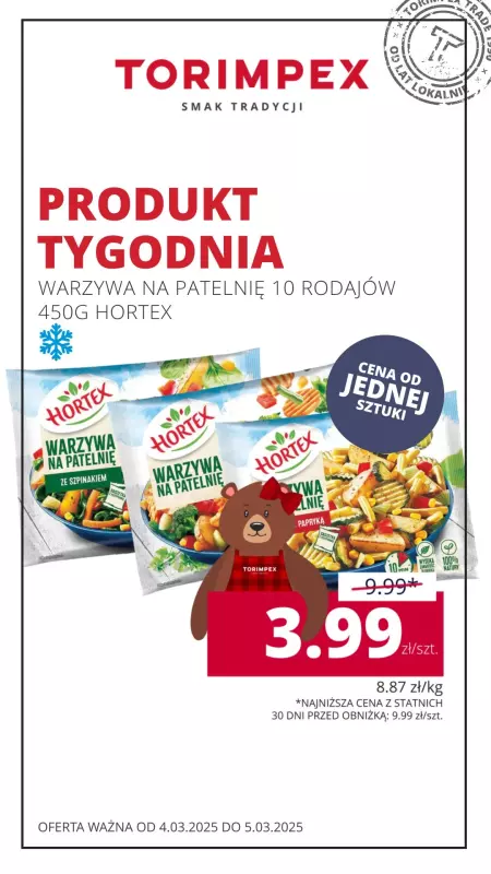 Torimpex Toruńska Sieć Sklepów Spożywczych - gazetka promocyjna Produkt tygodnia  do środy 05.03