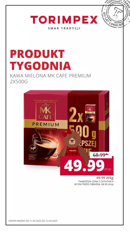 Torimpex Toruńska Sieć Sklepów Spożywczych - gazetka promocyjna Oferta promocyjna  do środy 12.03