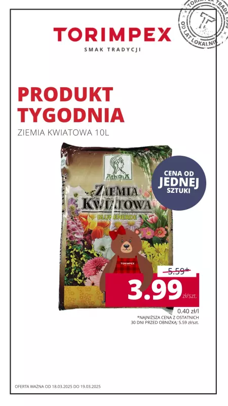 Torimpex Toruńska Sieć Sklepów Spożywczych - gazetka promocyjna Produkt tygodnia  do środy 19.03