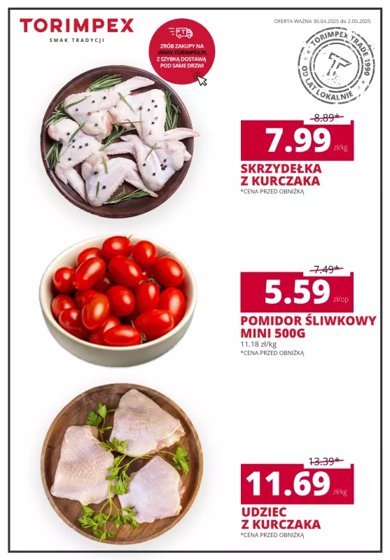 Torimpex Toruńska Sieć Sklepów Spożywczych - gazetka promocyjna Długi Weekend Niskich Cen  do piątku 02.05 - strona 4