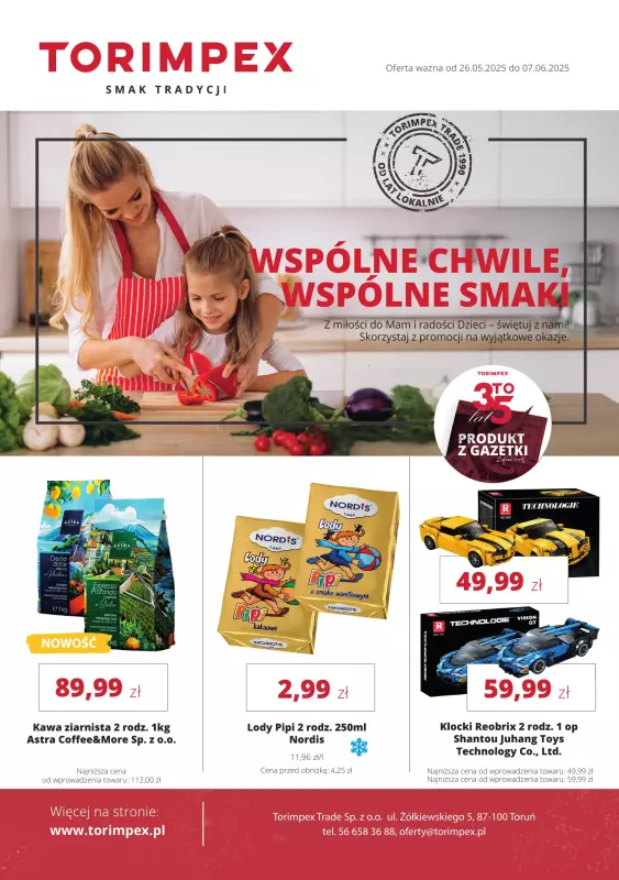 Torimpex Toruńska Sieć Sklepów Spożywczych - gazetka promocyjna Gazetka od poniedziałku 26.05 do soboty 07.06