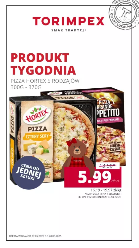 Torimpex Toruńska Sieć Sklepów Spożywczych - gazetka promocyjna Produkt Tygodnia  do środy 28.05