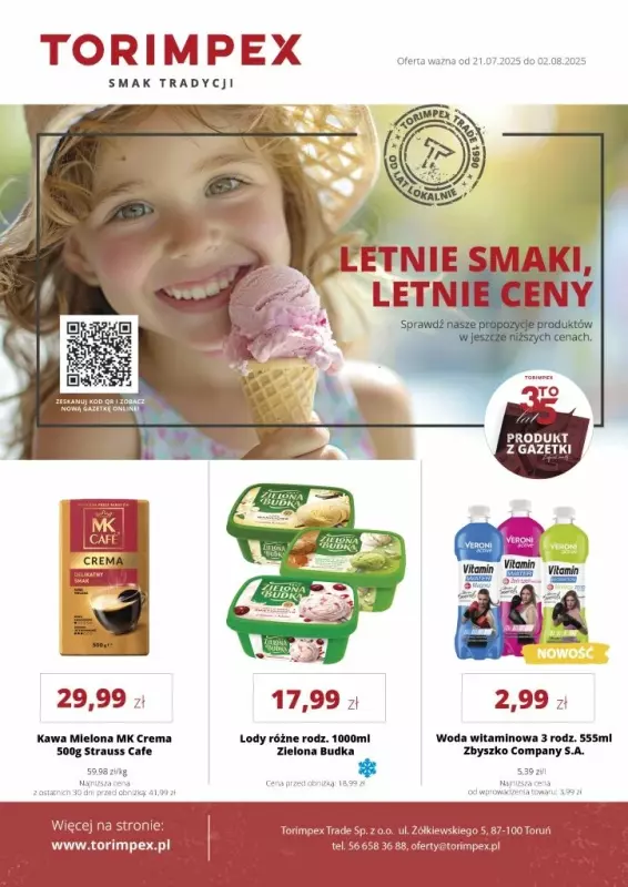 Torimpex Toruńska Sieć Sklepów Spożywczych - gazetka promocyjna Gazetka  do soboty 02.08