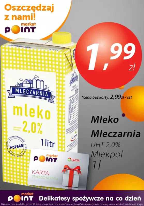 Market Point - gazetka promocyjna Promocja mleko od soboty 18.05 do soboty 18.05