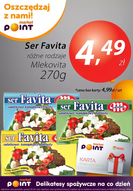 Market Point - gazetka promocyjna Promocja ser Favita od poniedziałku 12.08 do soboty 17.08