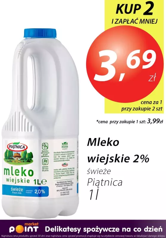 Market Point - gazetka promocyjna Oferta stała niska cena nabiał od poniedziałku 02.09 do poniedziałku 30.09