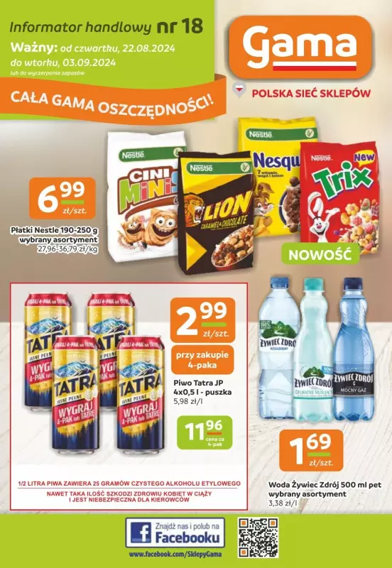 Gama - gazetka promocyjna Gazetka od czwartku 22.08 do wtorku 03.09