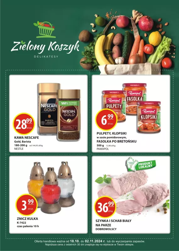 Zielony Koszyk - gazetka promocyjna Gazetka od czwartku 31.10 do soboty 02.11