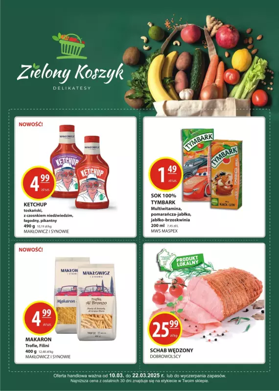 Zielony Koszyk - gazetka promocyjna Gazetka od poniedziałku 10.03 do soboty 22.03