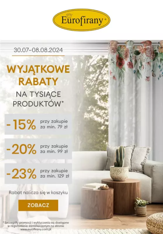 Eurofirany - gazetka promocyjna Do -23% na tysiące produktów od wtorku 06.08 do czwartku 08.08