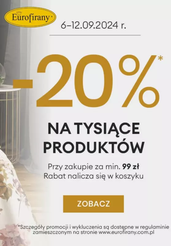 Eurofirany - gazetka promocyjna -20% na tysiące produktów od piątku 06.09 do czwartku 12.09