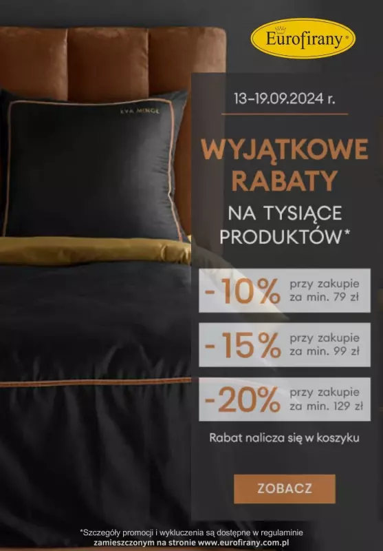 Eurofirany - gazetka promocyjna Wyjątkowe rabaty do -20% od piątku 13.09 do czwartku 19.09