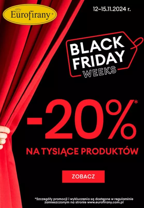 Eurofirany - gazetka promocyjna -20% na tysiące produktów | Black Friday! od wtorku 12.11 do piątku 15.11