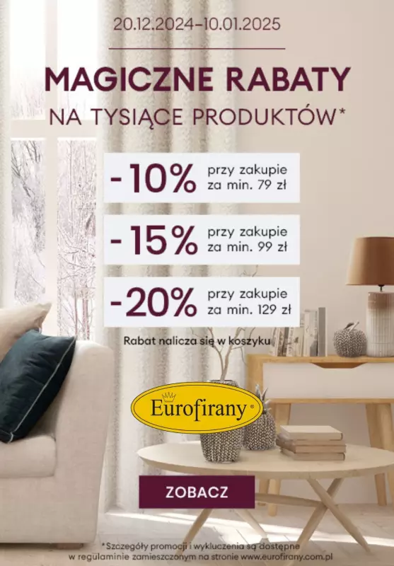 Eurofirany - gazetka promocyjna Magiczne rabaty do -20% na tysiące produktów od soboty 21.12 do piątku 10.01