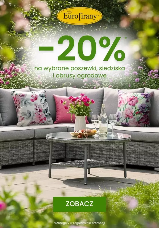 Eurofirany - gazetka promocyjna Twój ogród w letnim stylu – złap -20% na wybrane dekoracje ogrodowe!  