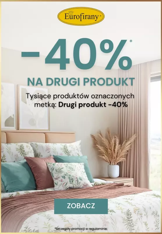 Eurofirany - gazetka promocyjna Zaproś lato do wnętrza – drugi produkt 40% taniej! od piątku 18.07 do czwartku 24.07