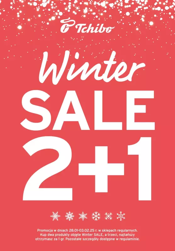 Tchibo - gazetka promocyjna 2+1 na WINTER SALE w Tchibo! od środy 29.01 do poniedziałku 03.02