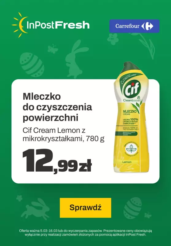 InPost Fresh - zakupy online - gazetka promocyjna Mleczko do czyszczenia powierzchni od piątku 15.03 do soboty 16.03