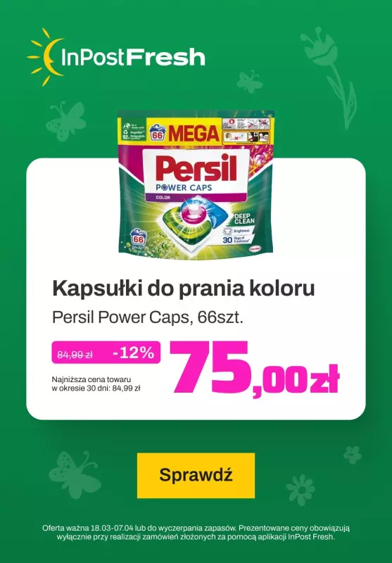 InPost Fresh - zakupy online - gazetka promocyjna Kapsułki do prania koloru Persil od środy 27.03 do niedzieli 07.04