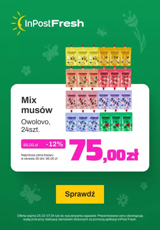 InPost Fresh - zakupy online - gazetka promocyjna Mix musów Owolovo od środy 27.03 do niedzieli 07.04