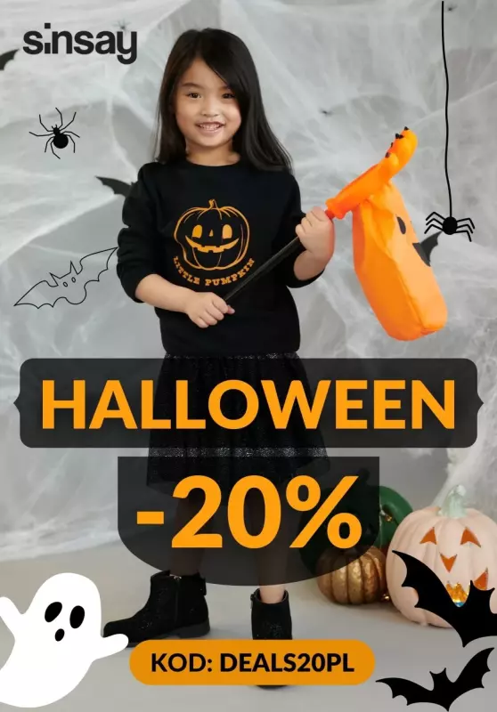 SALE - gazetka promocyjna Sinsay | -20% kostiumy i gadżety na Halloween z KODEM od piątku 28.10 
